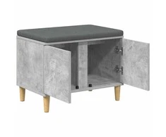 Koridoriaus suolas su pagalve Betono Pilka 60 x 38 x 46 cm