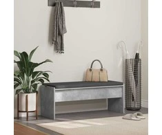 Koridoriaus suolas su pagalve Betono pilka 103 x 38 x 40 cm