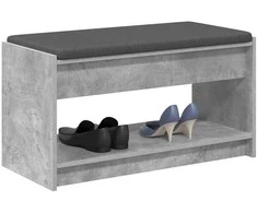 Koridoriaus suolas su pagalve Betono Pilka 83 x 38 x 45 cm