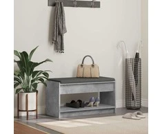 Koridoriaus suolas su pagalve Betono Pilka 83 x 38 x 45 cm