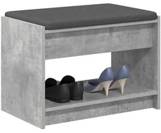 Koridoriaus suolas su pagalve Betono Pilka 63 x 38 x 45 cm