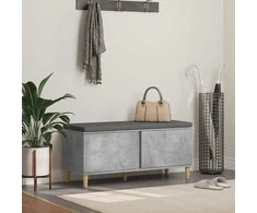 Koridoriaus suolas su pagalve Betono Pilka 100 x 38 x 46 cm