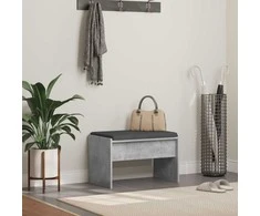 Koridoriaus suolas su pagalve Betono pilka 63 x 38 x 40 cm