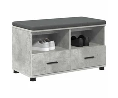 Koridoriaus suolas su pagalve Betono Pilka 80 x 38 x 46 cm