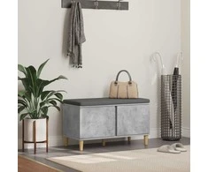 Koridoriaus suolas su pagalve Betono Pilka 80 x 38 x 46 cm