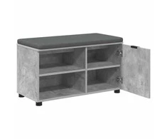 Koridoriaus suolas su pagalve Betono Pilka 80 x 38 x 46 cm