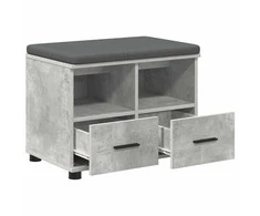 Koridoriaus suolas su pagalve Betono Pilka 60 x 38 x 46 cm