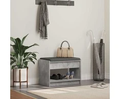 Koridoriaus suolas su pagalve Betono Pilka 63 x 38 x 45 cm