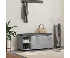 Koridoriaus suolas su pagalve Betono Pilka 100 x 38 x 46 cm
