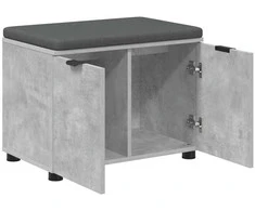 Koridoriaus suolas su pagalve Betono Pilka 60 x 38 x 46 cm