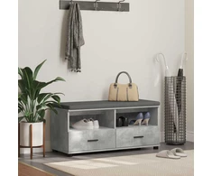 Koridoriaus suolas su pagalve Betono Pilka 100 x 38 x 46 cm