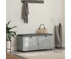 Koridoriaus suolas su pagalve Betono Pilka 100 x 38 x 46 cm