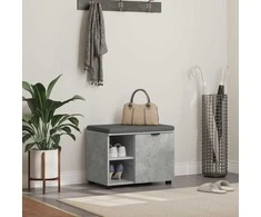 Koridoriaus suolas su pagalve Betono Pilka 60 x 38 x 46 cm
