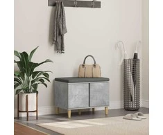 Koridoriaus suolas su pagalve Betono Pilka 60 x 38 x 46 cm