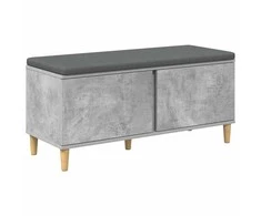 Koridoriaus suolas su pagalve Betono Pilka 100 x 38 x 46 cm