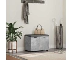 Koridoriaus suolas su pagalve Betono Pilka 60 x 38 x 46 cm
