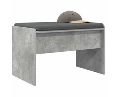 Koridoriaus suolas su pagalve Betono pilka 63 x 38 x 40 cm