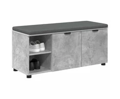 Koridoriaus suolas su pagalve Betono Pilka 100 x 38 x 46 cm