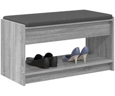 Koridoriaus suolas su pagalve Pilka Sonoma 83 x 38 x 45 cm