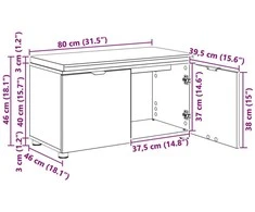 Koridoriaus suolas su pagalve Pilka Sonoma 80 x 38 x 46 cm