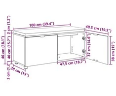 Koridoriaus suolas su pagalve Pilka Sonoma 100 x 38 x 46 cm