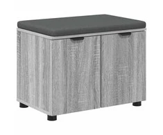 Koridoriaus suolas su pagalve Pilka Sonoma 60 x 38 x 46 cm