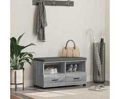 Koridoriaus suolas su pagalve Pilka Sonoma 80 x 38 x 46 cm