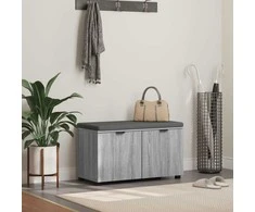 Koridoriaus suolas su pagalve Pilka Sonoma 80 x 38 x 46 cm