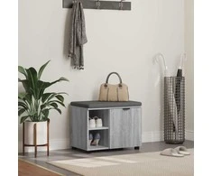 Koridoriaus suolas su pagalve Pilka Sonoma 60 x 38 x 46 cm