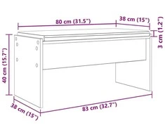 Koridoriaus suolas su pagalve Senas medis 83 x 38 x 40 cm