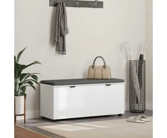 Koridoriaus suolas su pagalve Baltas 100 x 38 x 46 cm