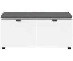 Koridoriaus suolas su pagalve Baltas 100 x 38 x 46 cm