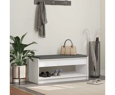 Koridoriaus suolas su pagalve Baltas 103 x 38 x 45 cm