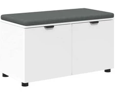 Koridoriaus suolas su pagalve su lentyna Baltas 80 x 38 x 46 cm