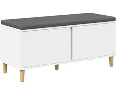 Koridoriaus suolas su pagalve Baltas 100 x 38 x 46 cm