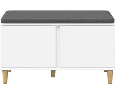 Koridoriaus suolas su pagalve su durimis Baltas 80 x 38 x 46 cm