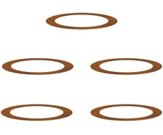 tinkamas plokštiems medžio žiedams 5 pcs Ruda Ø90 / 120 cm