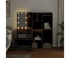 Kosmetinio staliuko su LED, sendintos medienos apdirbta mediena