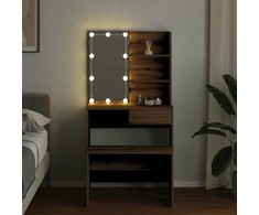 Kosmetinis staliukas su LED, artisano ąžuolo, apdirbta mediena
