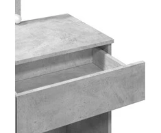 Kosmetinis staliukas su LED, betono pilkas, 100x40x130cm