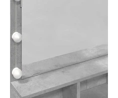 Kosmetinis staliukas su LED, betono pilkas, 80x41x134,5cm