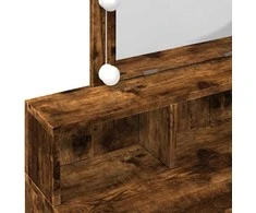 Kosmetinis staliukas su LED, dūminio ąžuolo, 80x41x144,5cm
