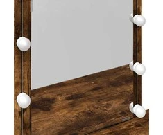 Kosmetinis staliukas su LED, dūminio ąžuolo, 100x40x130cm