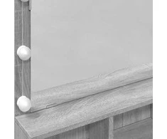 Kosmetinis staliukas su LED, pilkas ąžuolo, 80x41x134,5cm
