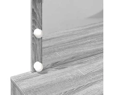 Kosmetinis staliukas su LED, pilkas ąžuolo, 100x40x120cm