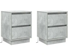 Šalia lovos spintelė 2 pcs Betono pilka 39 x 34,5 x 50 cm