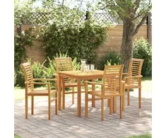 Valgomasis krėslas 4 pcs Ruda 62 x 55 x 94 cm Kieto teka medžio