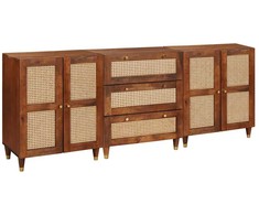 Šoninė spintelė 3 pcs Ruda 180 x 33 x 75 cm Kietas mango medis