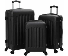 Lagaminas su užraktu 3 pcs Juoda 50 x 31 x 78 cm ABS plastikas