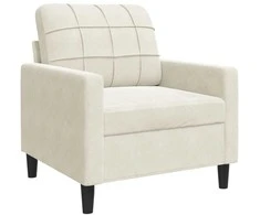 Sofa Krėslas, kreminės spalvos, 60cm, aksomas